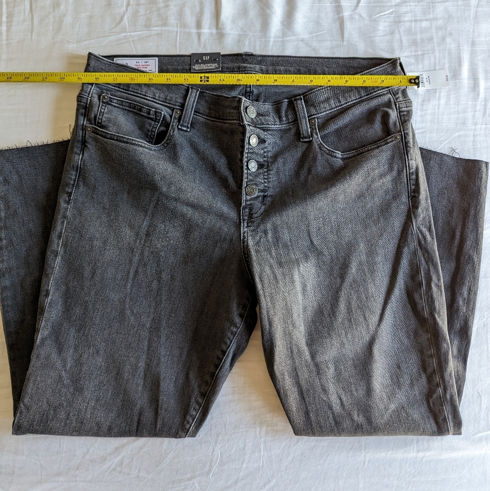 Women's gap 34 grey wash denim cropped ankle skinny jeans
